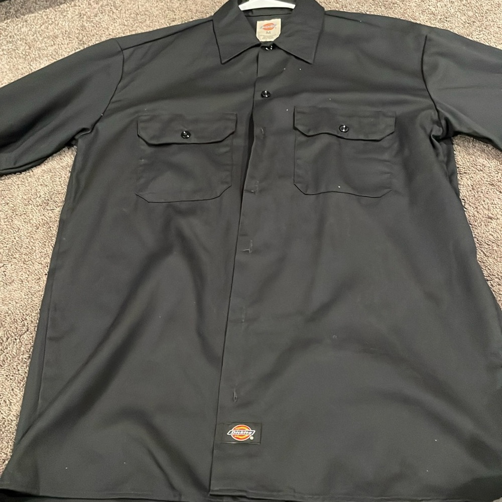 Dickies Button Down Black Shirt